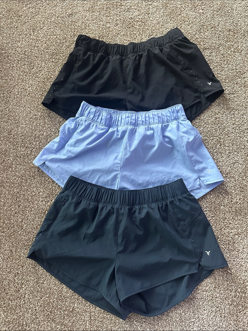 Women's Active Running Shorts - Black & Light Blue Old Navy